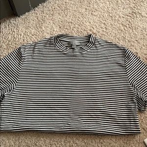 Men’s COS Black and White Striped Tee